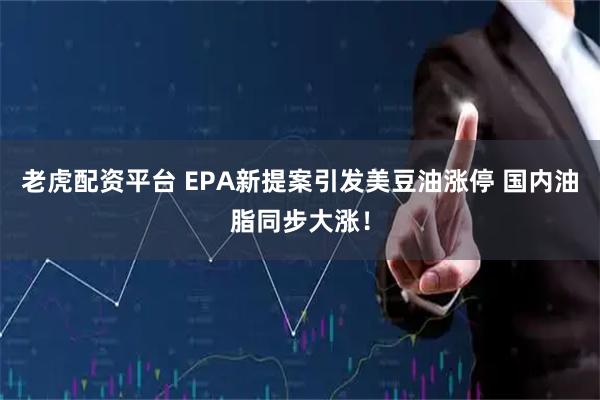 老虎配资平台 EPA新提案引发美豆油涨停 国内油脂同步大涨！