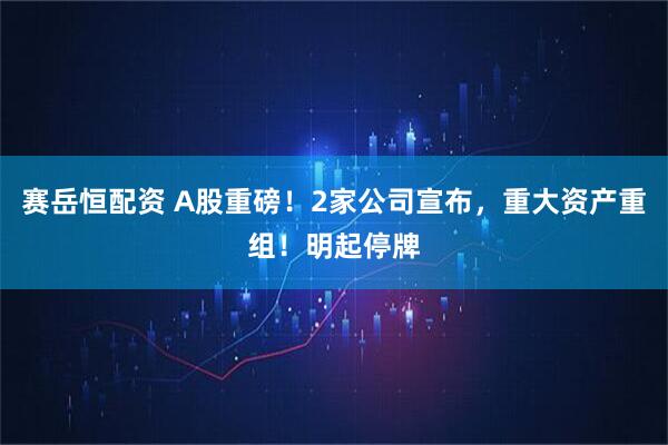 赛岳恒配资 A股重磅！2家公司宣布，重大资产重组！明起停牌